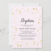 Gouden Viering op Roze Doop Kaart (Voorkant)