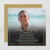 Gouden viering van het leven begrafenis foto uitno kaart (Voorkant / Achterkant)