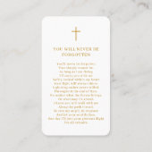 Gouden Viering van het Leven Foto Begrafenisgebed  Visitekaartje (Achterkant)