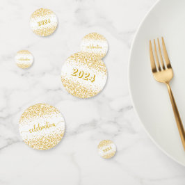Gouden viering van het nieuwe jaar confetti