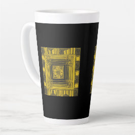 Gouden Vierkant AI-kunst Latte Mok