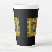 Gouden Vierkant AI-kunst Latte Mok (Voorkant)