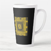 Gouden Vierkant AI-kunst Latte Mok (Rechts)