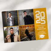 Gouden Vierkant Foto Moderne Varsity Afstudeeraank Kaart