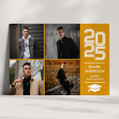 Gouden Vierkant Foto Moderne Varsity Afstudeeraank Kaart
