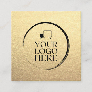 Gouden vierkant voeg uw logo toe aangepaste chique vierkante visitekaartje
