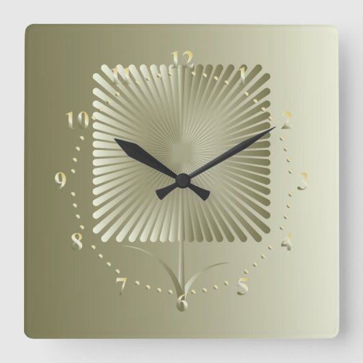Gouden vierkante bloem klok (Voorkant)