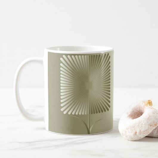 Gouden vierkante bloem koffiemok (Met donut)