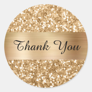 Gouden Vierkante Glitter Shimmer Strip Folie Ronde Sticker