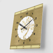Gouden vierkante wandklok (Hoek)