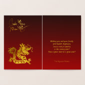 Gouden Vietnamese Dragon Nieuwjaar 2024 RFC Folie Kaarten (Binnen)