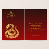 Gouden Vietnamese Slang Nieuwjaar 2025 RFC Folie Kaarten (Binnen)