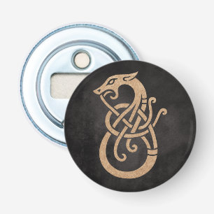 Gouden Viking Serpent Knoop Symbool Button Flesopener