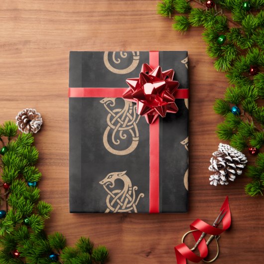 Gouden Viking Serpent Knoop Symbool Cadeaupapier (Feestdagen Geschenken)