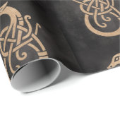 Gouden Viking Serpent Knoop Symbool Cadeaupapier (Rol Hoek)