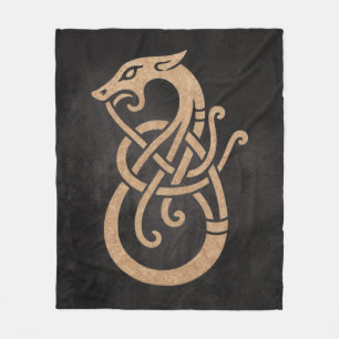 Gouden Viking Serpent Knoop Symbool Fleece Deken