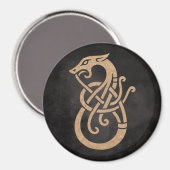 Gouden Viking Serpent Knoop Symbool Magneet (Voorkant / Achterkant)