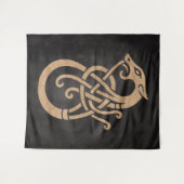 Gouden Viking Serpent Knoop Symbool Wandkleed (Voorkant (horizontaal))