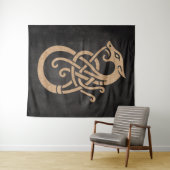 Gouden Viking Serpent Knoop Symbool Wandkleed (In Situ (horizontaal))