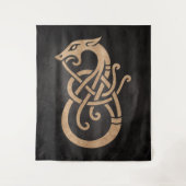 Gouden Viking Serpent Knoop Symbool Wandkleed (Voorkant)