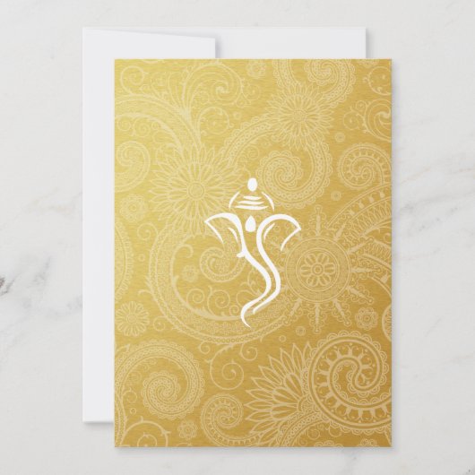 Gouden Vinayaka bruiloft uitnodigingen (Voorkant)