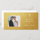 Gouden Vinayaka Huwelijkskaart om de datum te rese Save The Date (Voorkant / Achterkant)