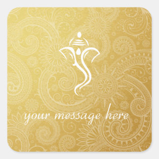 Gouden Vinayaka trouwstickers Vierkante Sticker