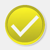 Gouden vinkje symbool magneet (Voorkant)