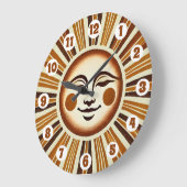 Gouden Vintage Boho Zon Geschenk Grote Klok (Hoek)