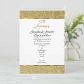 Gouden vintage damast 50ste huwelijksverjaardag kaart (Staand voorkant)