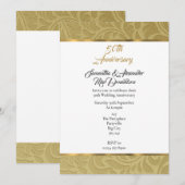 Gouden vintage damast 50ste huwelijksverjaardag kaart (Voorkant / Achterkant)