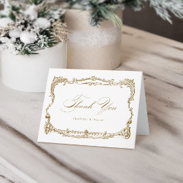 Gouden Vintage Frame Klassiek Schrift Bedankkaart