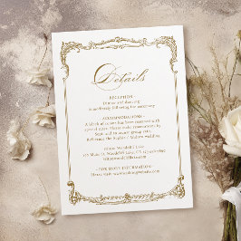 Gouden Vintage Frame Klassiek Schrift Huwelijksdet Informatiekaartje