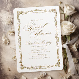 Gouden Vintage Frame Klassieke Script Bruiloft Fee Kaart