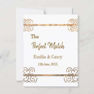 Gouden vintage glitter het perfecte match koppel n briefkaart