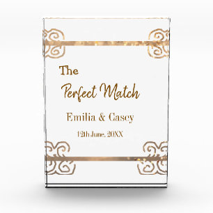 Gouden vintage glitter het perfecte match koppel n fotoblokken