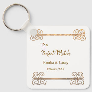 Gouden vintage glitter het perfecte match koppel n sleutelhanger