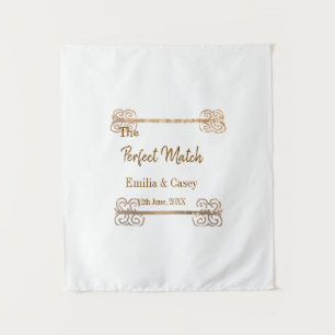 Gouden vintage glitter het perfecte match koppel n wandkleed