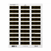 Gouden Vintage Kant Gatsby Retouradreslabel Etiket (Full Sheet)