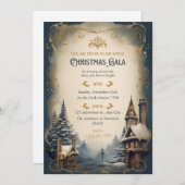 Gouden Vintage Kerstgala Feestdagenkaart (Voorkant / Achterkant)