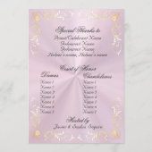 Gouden Vintage Rand Quinceanera - Pastel Roze Programmakaart (Achterkant)