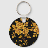 Gouden Vintage Rozen Sleutelhanger (Achterkant)