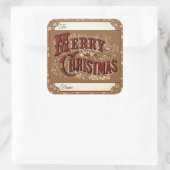 Gouden Vintage Vrolijk Kerstcadeau Label Stickers (Tas)