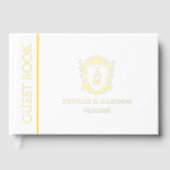 Gouden vintage Wedding Crest Monogrammen Gastenboek (Voorkant)