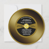 Gouden Vinyl 45 Pensioenfeest Uitnodiging (Voorkant)