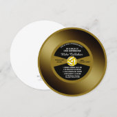 Gouden Vinyl 45 Surprise Party Kaart (Voorkant / Achterkant)
