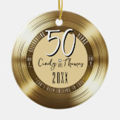 Gouden Vinyl Record 50e bruiloft Jubileum Foto Keramisch Ornament (Voorkant)