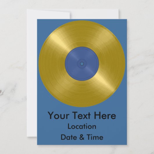 Gouden Vinyl Record Album Kaart (Voorkant)