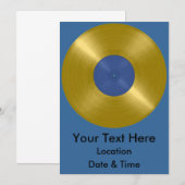 Gouden Vinyl Record Album Kaart (Voorkant / Achterkant)