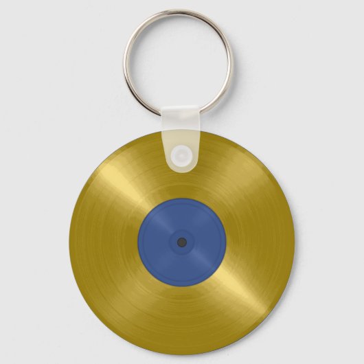 Gouden Vinyl Record Album Sleutelhanger (Voorkant)